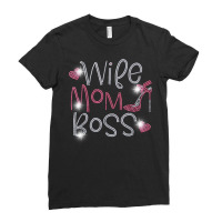 Wife Mom Boss Bling Rhinestone Funny Birthday Party Gift T Shirt Ladies Fitted T-shirt | Artistshot