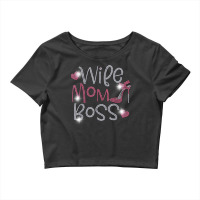 Wife Mom Boss Bling Rhinestone Funny Birthday Party Gift T Shirt Crop Top | Artistshot