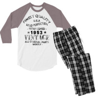 Vintage 1953 Black Men's 3/4 Sleeve Pajama Set | Artistshot
