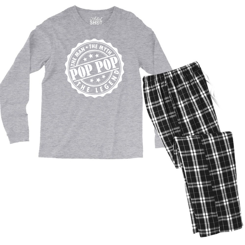 Pop Pop The Man The Myth The Legend Men's Long Sleeve Pajama Set | Artistshot