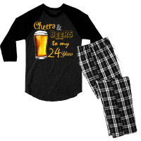 Cheers And Beers To  My 24 Years Men's 3/4 Sleeve Pajama Set | Artistshot