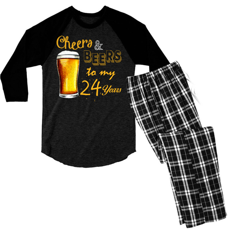 Cheers And Beers To  My 24 Years Men's 3/4 Sleeve Pajama Set | Artistshot