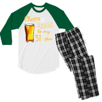 Cheers And Beers To  My 31 Years Men's 3/4 Sleeve Pajama Set | Artistshot