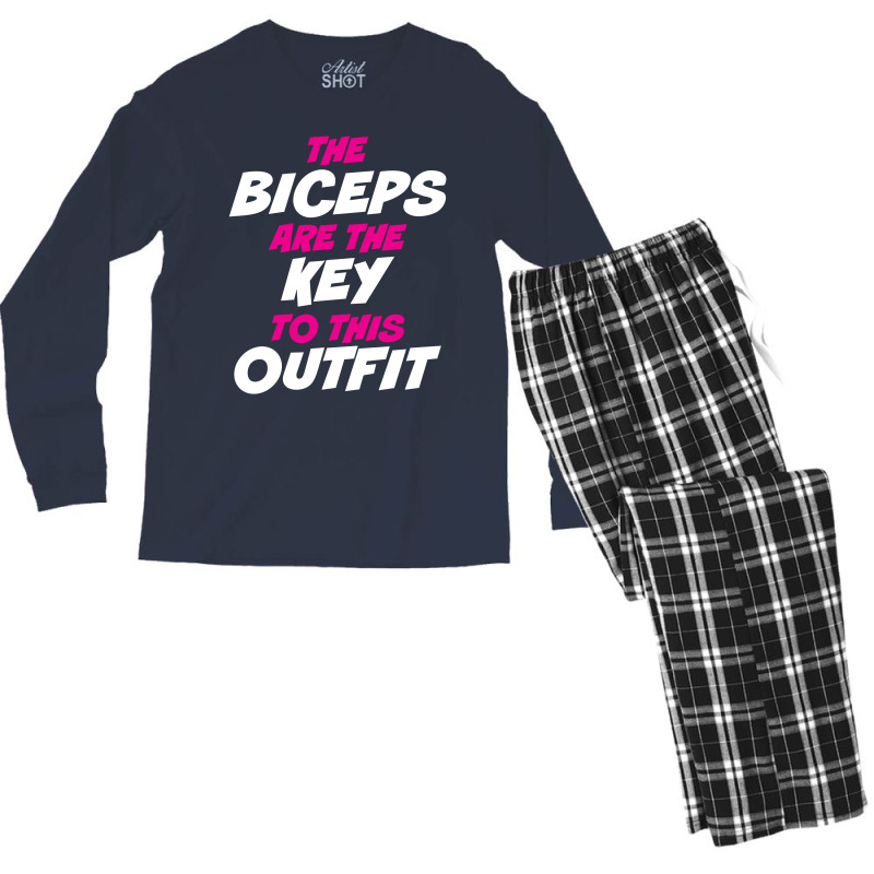 The Biceps Are The Key To This Outfit Men's Long Sleeve Pajama Set | Artistshot