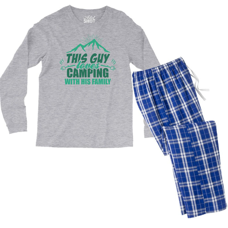 This Guy Loves Camping With His Family Men's Long Sleeve Pajama Set | Artistshot