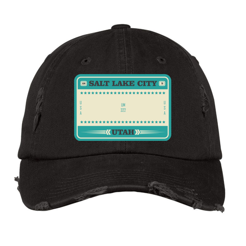 Usa Salt Lake City Utah License Plate Vintage Cap | Artistshot