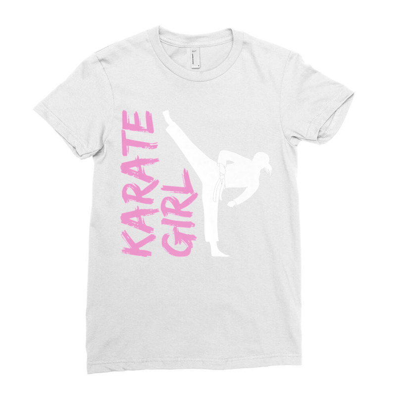 Karate Girl Self Defence Kick Cute Martial Artist Girls Premium Ladies Fitted T-Shirt by PhoebeHaggett | Artistshot