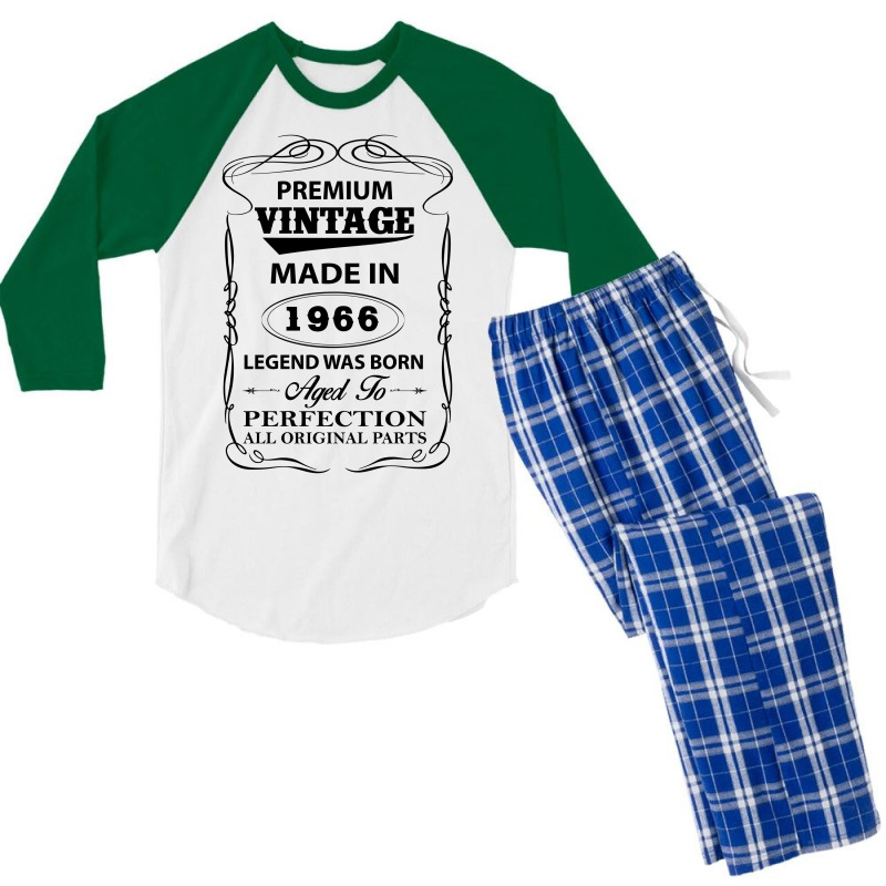 Vintage Legend Was Born 1966 Men's 3/4 Sleeve Pajama Set | Artistshot