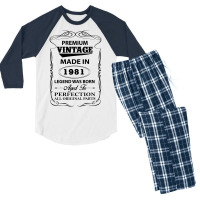 Vintage Legend Was Born 1981 Men's 3/4 Sleeve Pajama Set | Artistshot