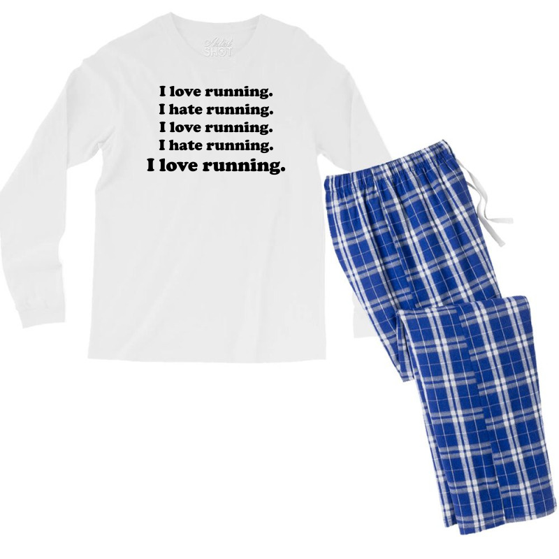 I Love Running I Hate Running Men's Long Sleeve Pajama Set | Artistshot