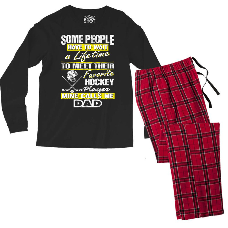 Hockey Player's Dad - Father's Day - Dad Shirts Men's Long Sleeve Pajama Set | Artistshot