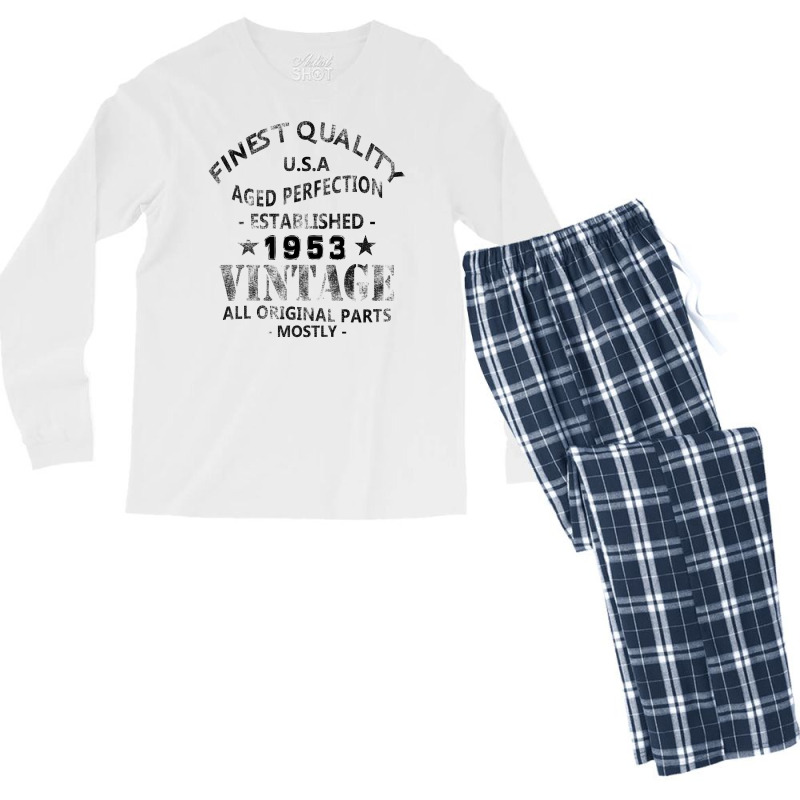 Vintage 1953 Black Men's Long Sleeve Pajama Set | Artistshot