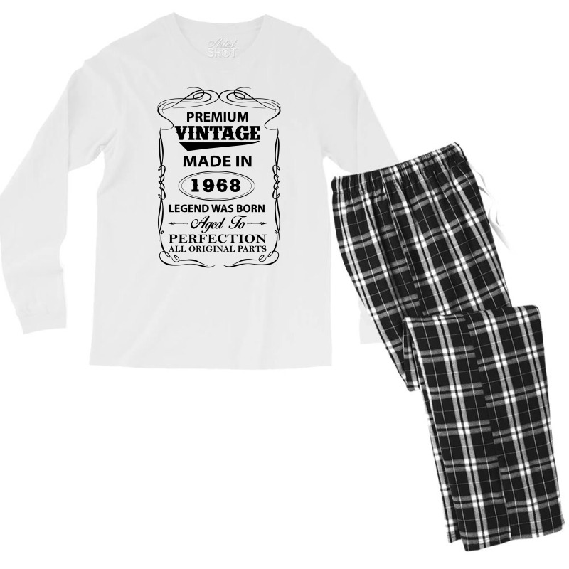 Vintage Legend Was Born 1968 Men's Long Sleeve Pajama Set | Artistshot
