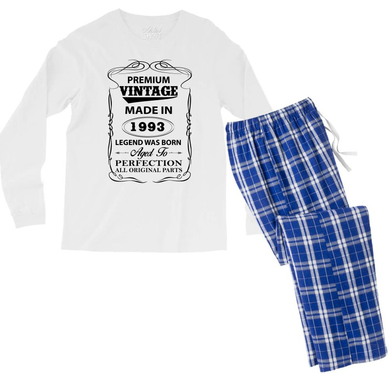 Vintage Legend Was Born 1993 Men's Long Sleeve Pajama Set | Artistshot