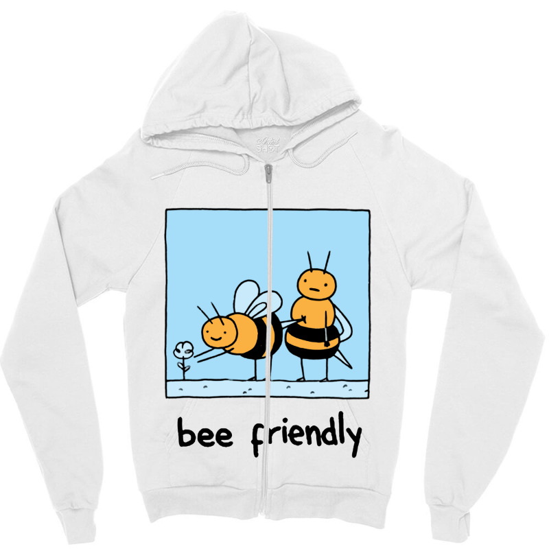 Bee Friendly Zipper Hoodie | Artistshot