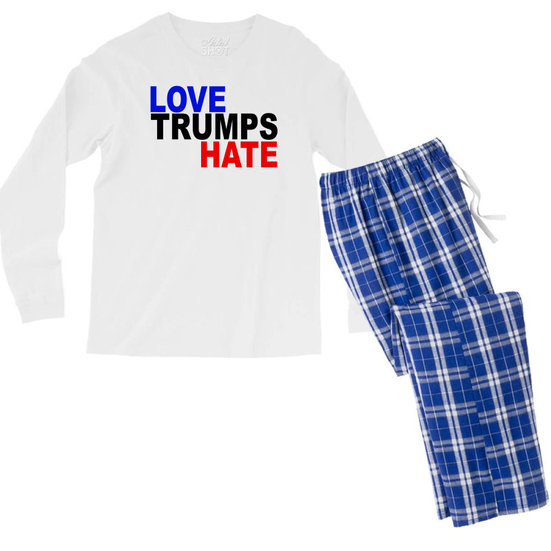 Love Trumps Hate Vote For Hillary Men's Long Sleeve Pajama Set | Artistshot