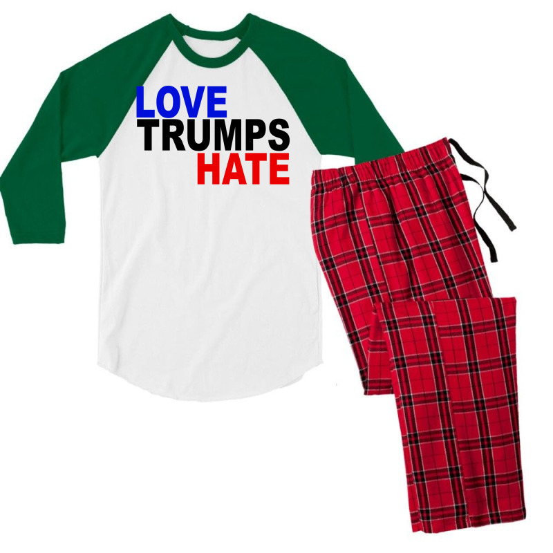 Love Trumps Hate Vote For Hillary Men's 3/4 Sleeve Pajama Set | Artistshot