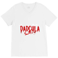 Dadcula   Dracula   Cute Funny Halloween Costume Design Essential T Sh V-neck Tee | Artistshot