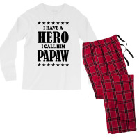 I Have A Hero I Call Him Papaw Men's Long Sleeve Pajama Set | Artistshot