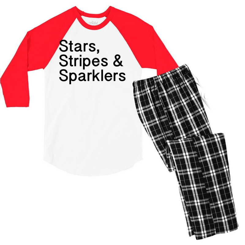 Stars, Stripes And Sparklers 4th Of July Men's 3/4 Sleeve Pajama Set | Artistshot