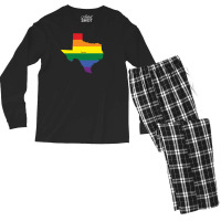 Texas Rainbow Flag Men's Long Sleeve Pajama Set | Artistshot