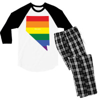Nevada Rainbow Flag Men's 3/4 Sleeve Pajama Set | Artistshot