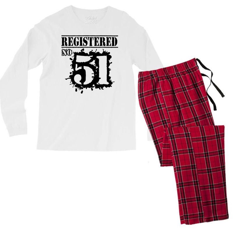 Registered No 51 Men's Long Sleeve Pajama Set | Artistshot