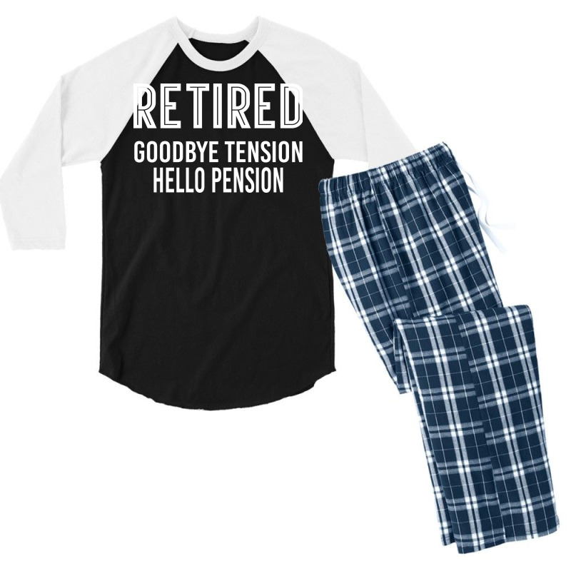 Retired Goodbye Tension Hello Pensiyon Men's 3/4 Sleeve Pajama Set | Artistshot