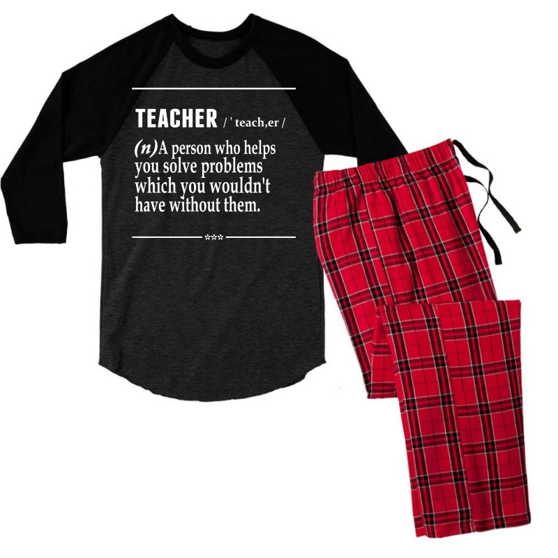 Teacher Noun Men's 3/4 Sleeve Pajama Set | Artistshot