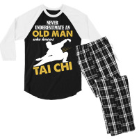 Never Underestimate An Old Man Who Knows Tai Chi Men's 3/4 Sleeve Pajama Set | Artistshot