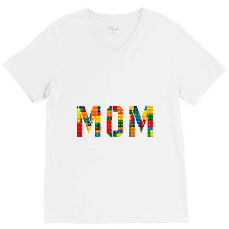 Mom Brick Builder Funny Blocks Master Builder V-neck Tee | Artistshot