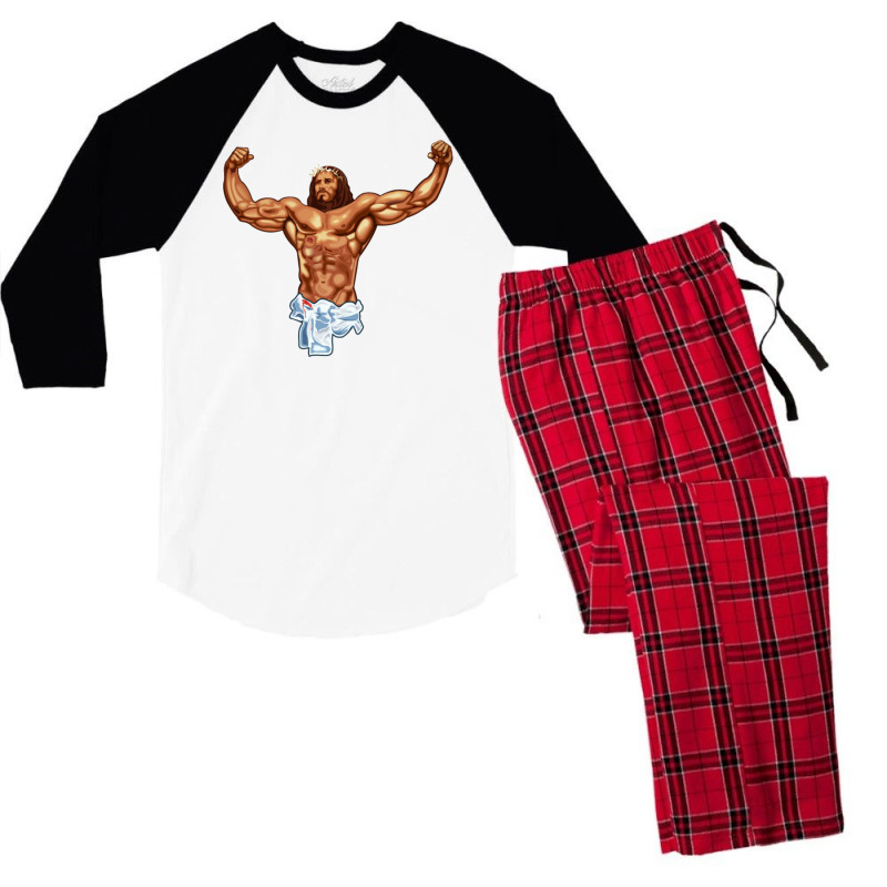 Strong Jesus Men's 3/4 Sleeve Pajama Set | Artistshot