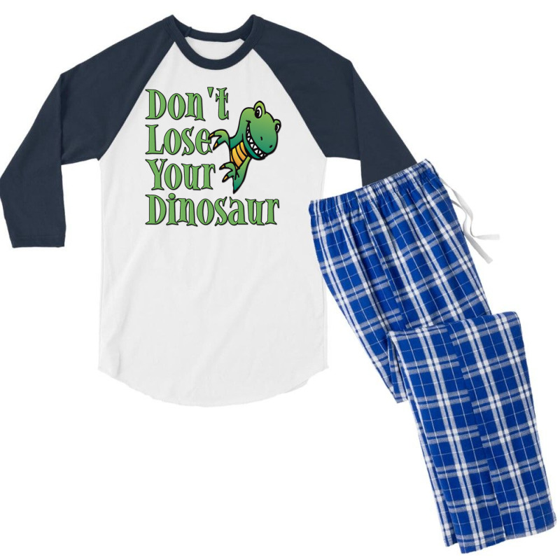 Don't Lose Your Dinosaur Men's 3/4 Sleeve Pajama Set | Artistshot