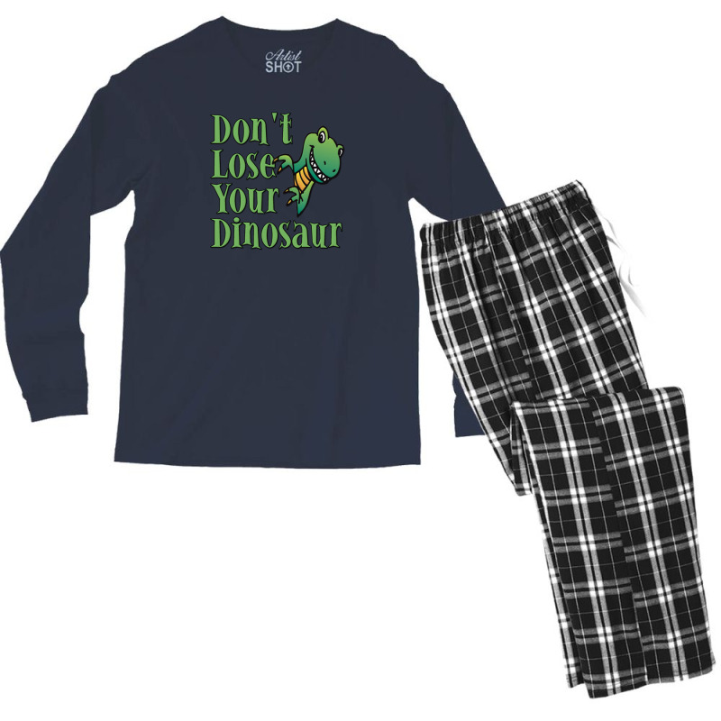 Don't Lose Your Dinosaur Men's Long Sleeve Pajama Set | Artistshot