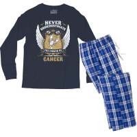 Never Underestimate The Power Of Cancer Men's Long Sleeve Pajama Set | Artistshot