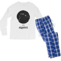 Minimal Aquarius Zodiac Sign Men's Long Sleeve Pajama Set | Artistshot