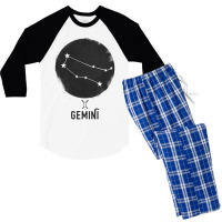 Minimal Gemini Zodiac Sign Men's 3/4 Sleeve Pajama Set | Artistshot