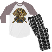 Viking Warrior Men's 3/4 Sleeve Pajama Set | Artistshot