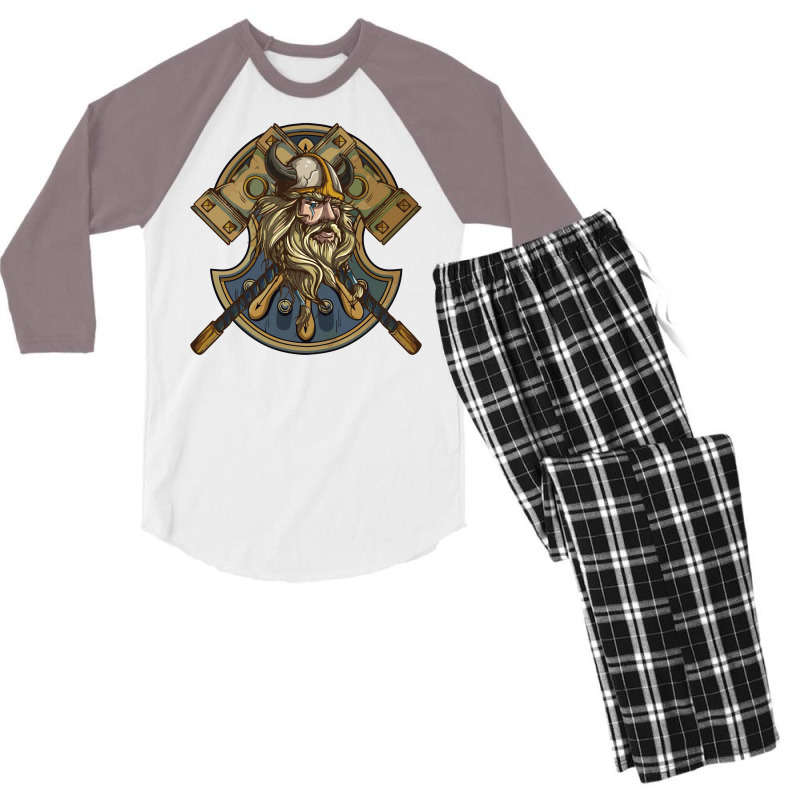 Viking Warrior Men's 3/4 Sleeve Pajama Set | Artistshot