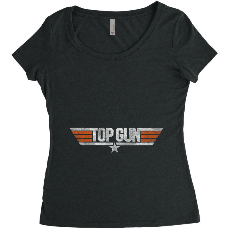 Top Gun Distressed Women's Triblend Scoop T-shirt by trokeryth | Artistshot