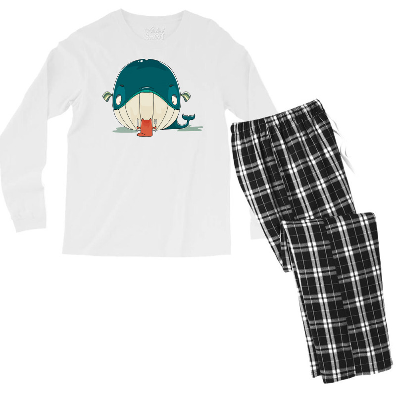 Cat And Whale Men's Long Sleeve Pajama Set | Artistshot