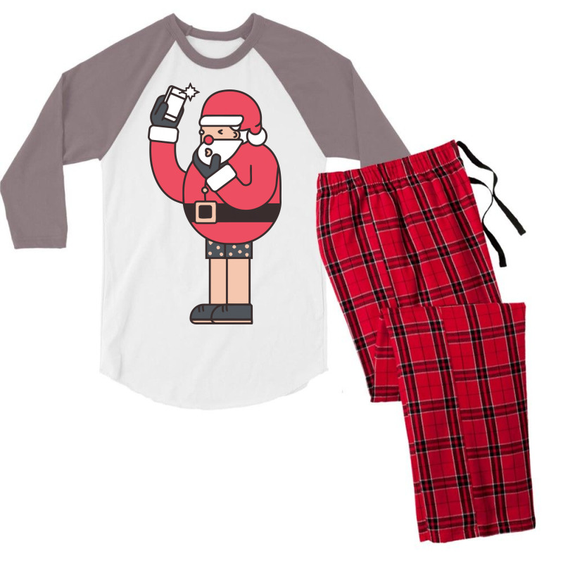 Santa Take A Selfie Before Xmas Men's 3/4 Sleeve Pajama Set | Artistshot