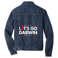 Let's Go Darwin Men Denim Jacket | Artistshot