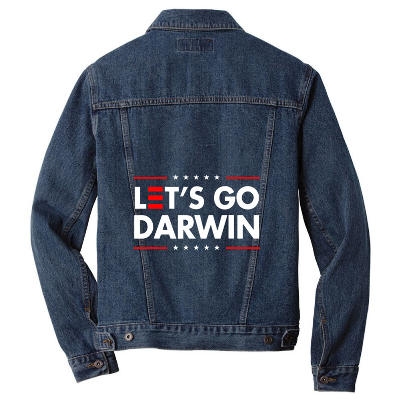 Let's Go Darwin Men Denim Jacket by trasheatercomicsart | Artistshot