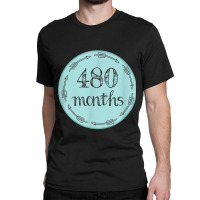 Funny 40th Birthday Milestone Belly Badge Gift Classic T-shirt | Artistshot