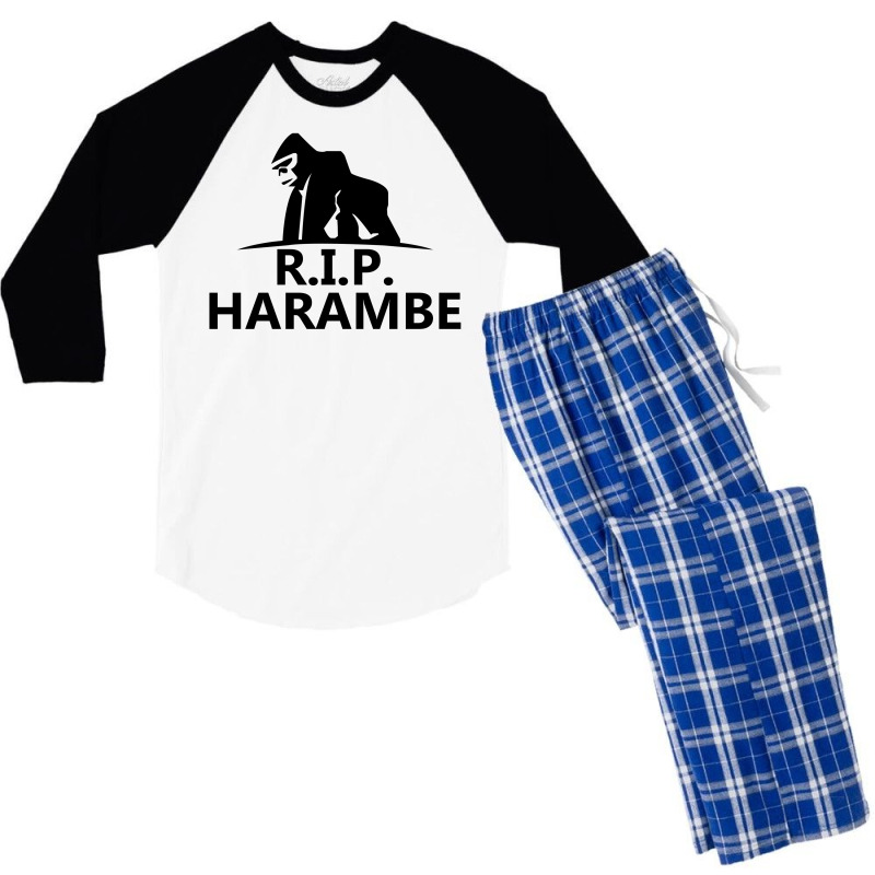 Harambe Rip Men's 3/4 Sleeve Pajama Set | Artistshot