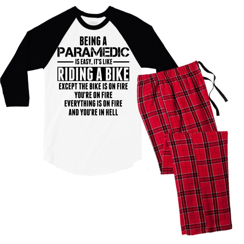 Being A Paramedic Is Like Riding A Bike Men's 3/4 Sleeve Pajama Set | Artistshot