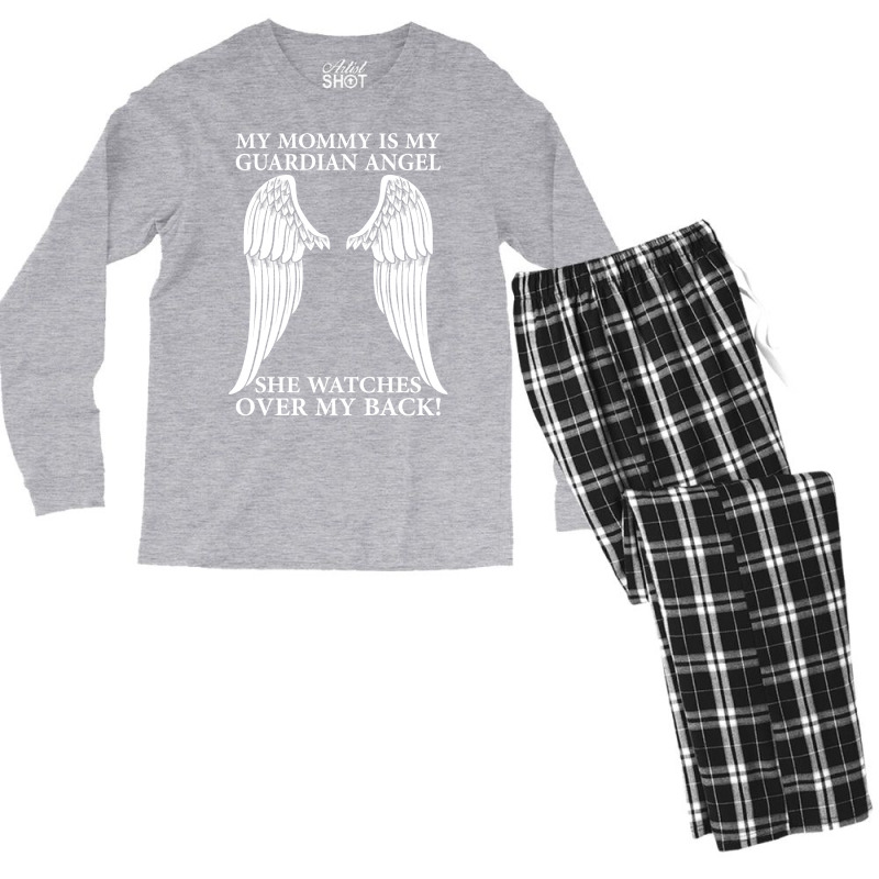 My Mommy Is My Guardian Angel Men's Long Sleeve Pajama Set | Artistshot