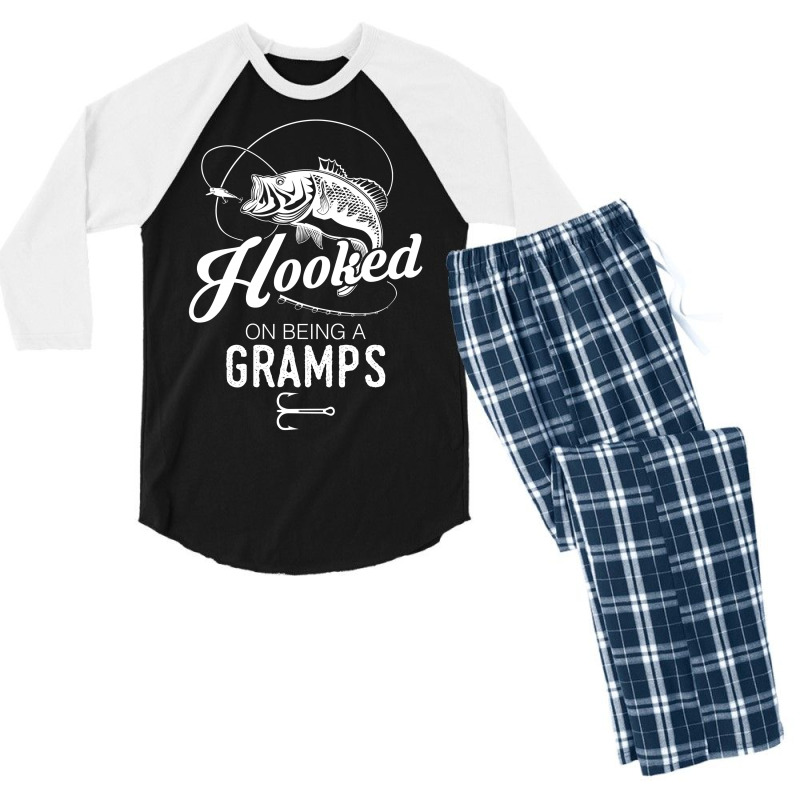 Hooked On Being A Gramps Men's 3/4 Sleeve Pajama Set | Artistshot