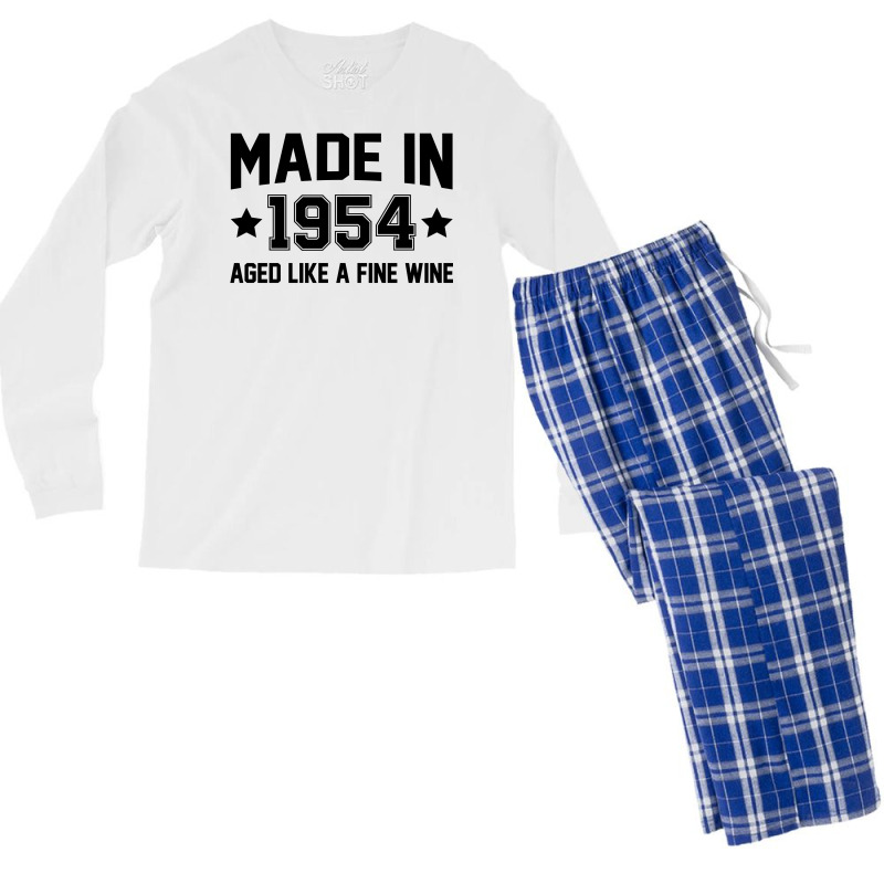 Made In 1954 Aged Like A Fine Wine Men's Long Sleeve Pajama Set | Artistshot